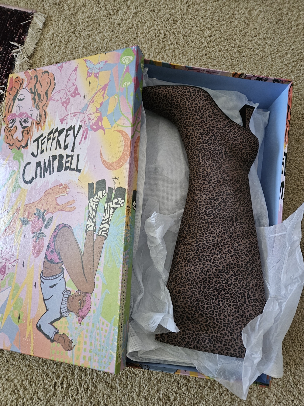 NWT Jeffrey Campbell Checkmate Cheetah Print Boots